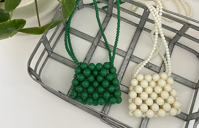 Lovely Mood Point Color bead Mini Cross Bag