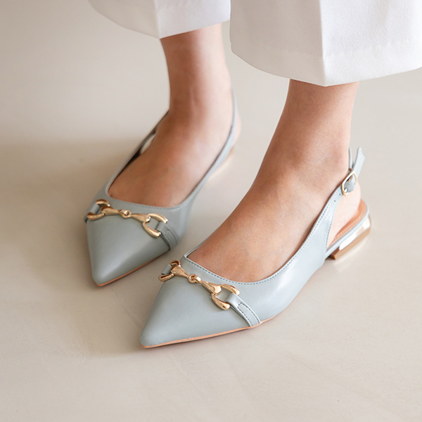 Luxury Chain Gold Point Sling Backs Heels