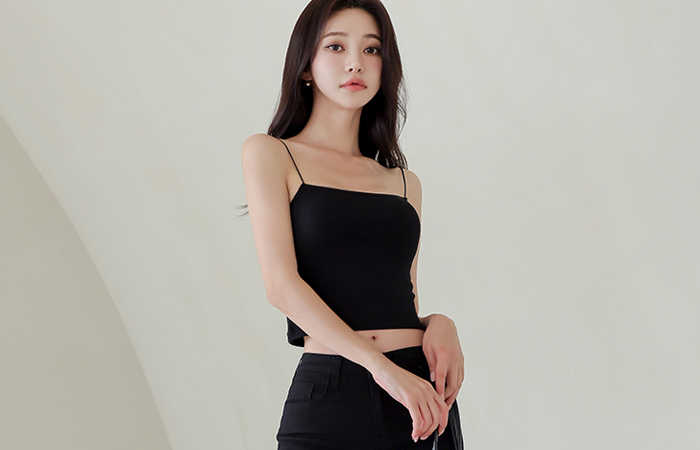 String Shoulder Strap Corduroy Crop Sleeveless shirts