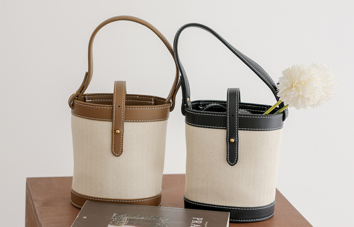 Cotton Natural Mini Bucket Bag