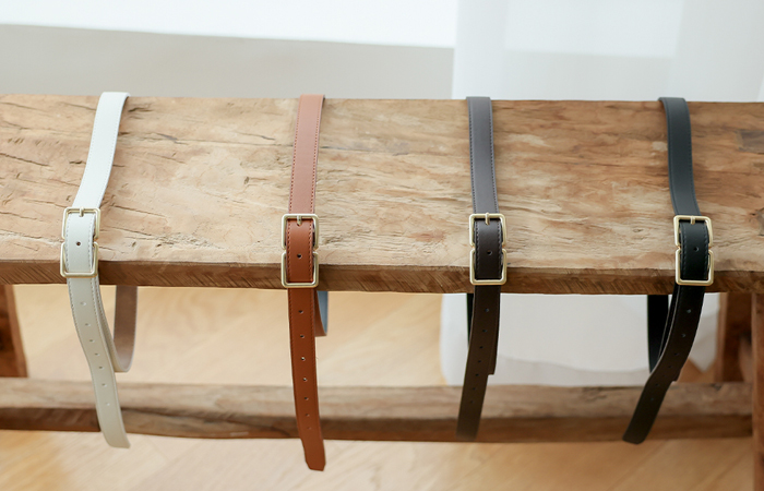 Twin square Leather Belt