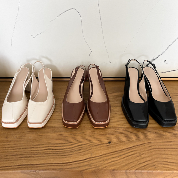 Modern Color Square Line Platform shoes Heels