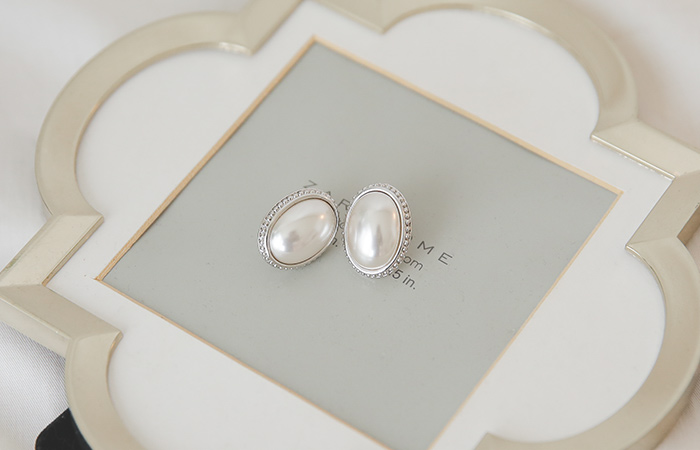 Noble silver ring pearl earring