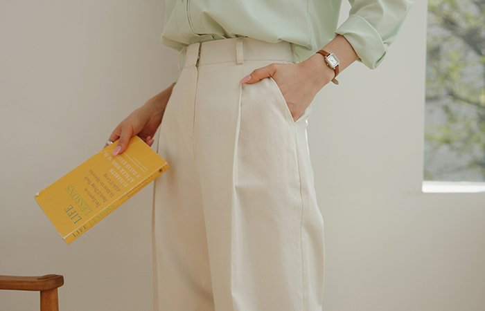 Daily ODE Pintuck Cotton Wide Pants