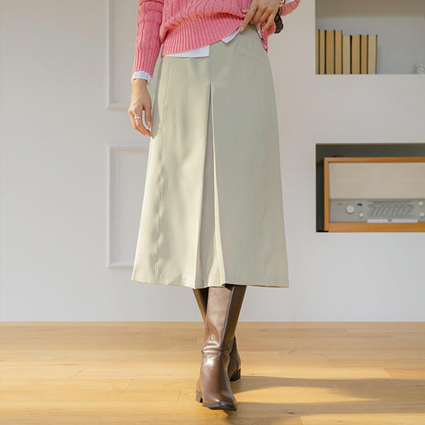 Pintuck Point 로에 A-line Skirt