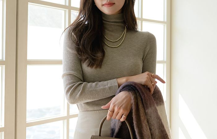 Special Color Wool Turtleneck Knit