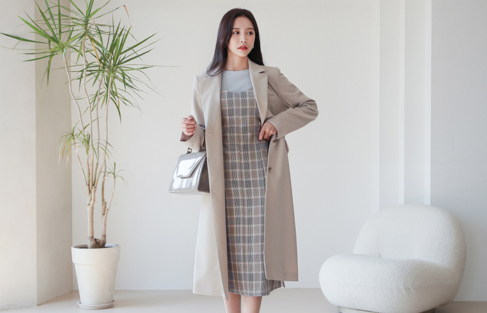 Modern Single Belted Tailored Span Long Jacket