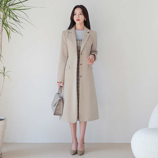 Modern Single Belted Tailored Span Long Jacket