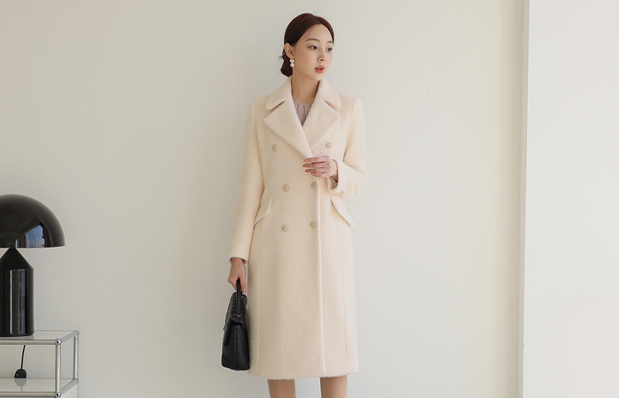 Soft Mink Fur Gold Double-button Coat(quilted lining)