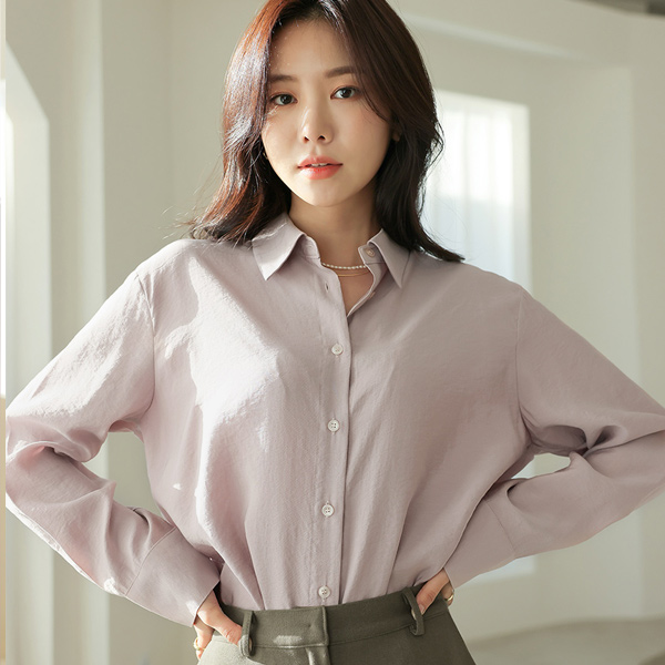 Basic Single Collar Modal Shirt Blouse