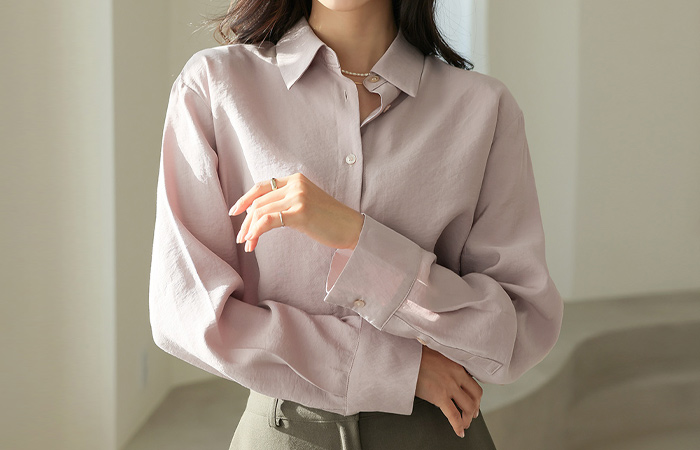 Basic Single Collar Modal Shirt Blouse