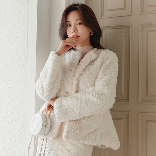 Elegance Rose mix Mink Fur Harp Coat(3Ounce)