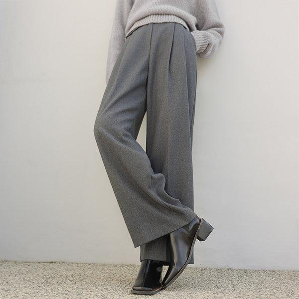 Stylish Fake Pocket loose fit Wool Slacks