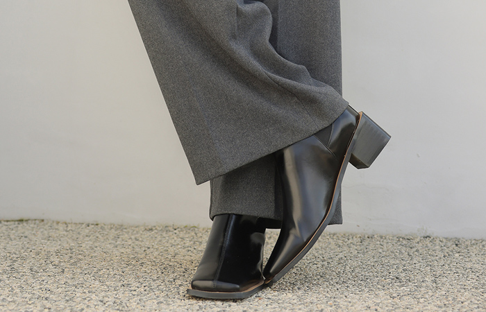 Stylish Fake Pocket loose fit Wool Slacks