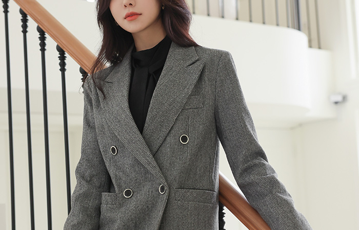 ODE Tailored Collar Stripe Patterns Jacket