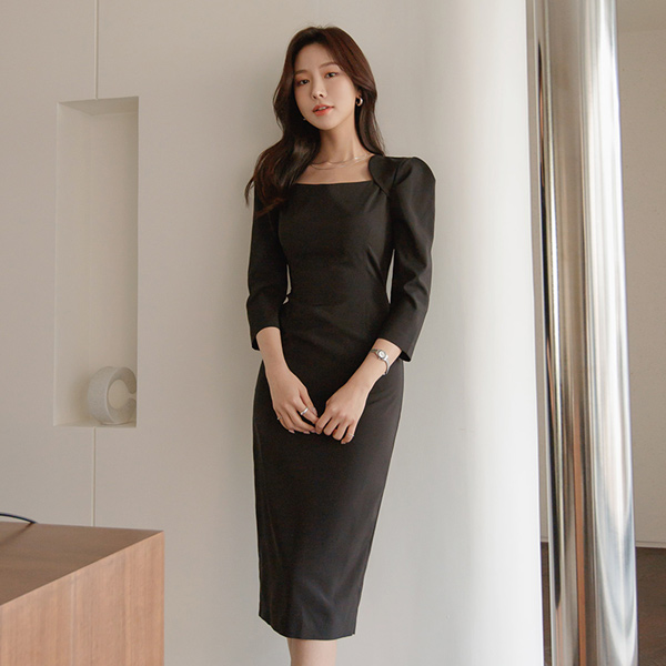 Trendy Shoulder Lining Slim Dress