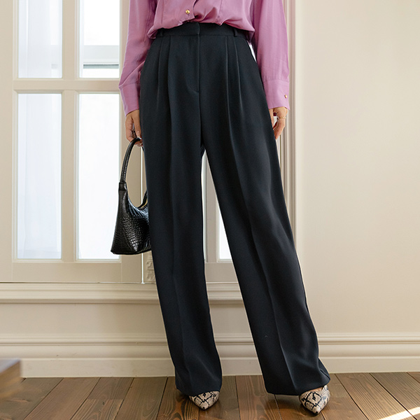 Luxury Double Pintuck wide fit Slacks