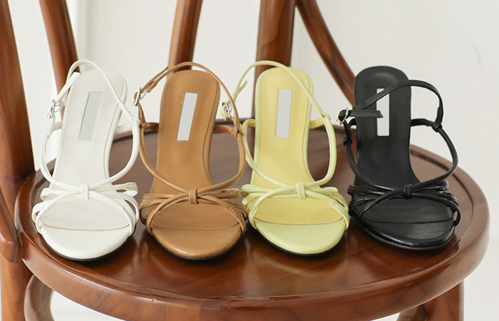 Linkledder twist Banding Strap Sandal Heel