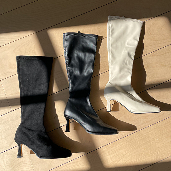 Simple Daily Mood Square Toe Long Boots