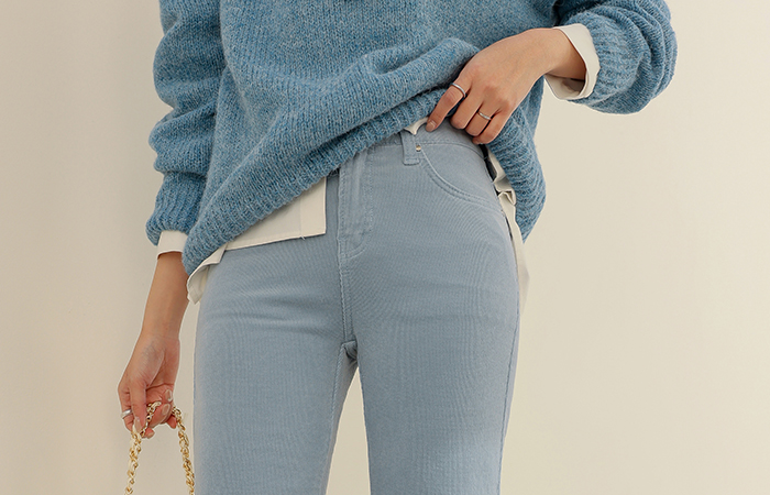 Chic Boot-Cut Cozy Corduroy Color Pants