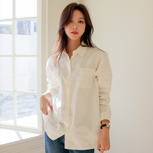 Cozy Peach Fleece Double Pocket loose fit Shirt