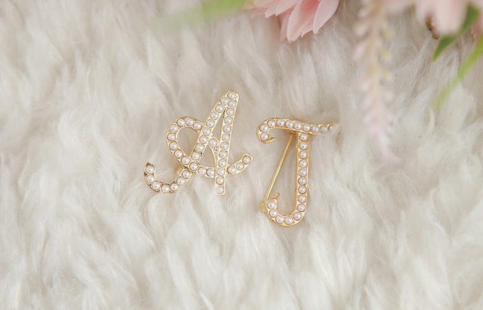 Initial Pearl Mini Brooch