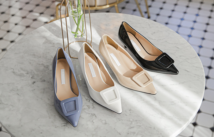 Square Glossy Stiletto Heels