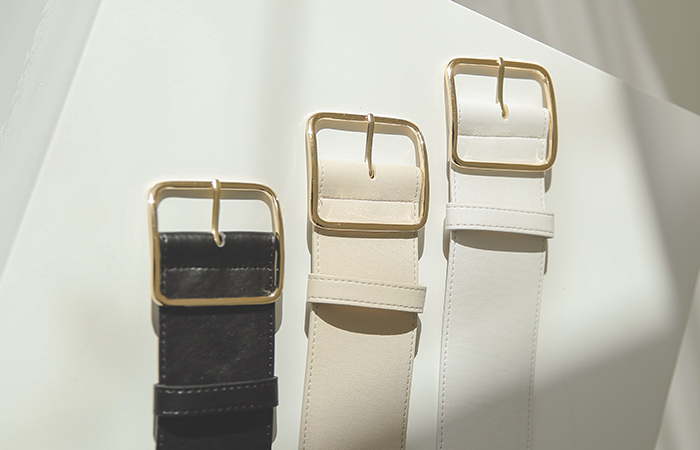 Wide Gold Ring Square Belt