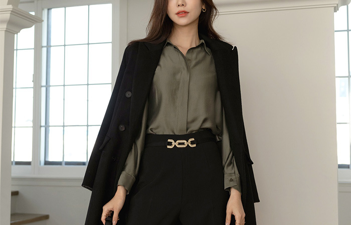 Feminine Fit&Line Wool Coat