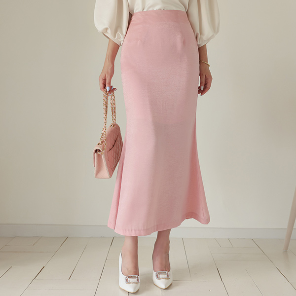 Velvet Satin Mermaid Long Skirt