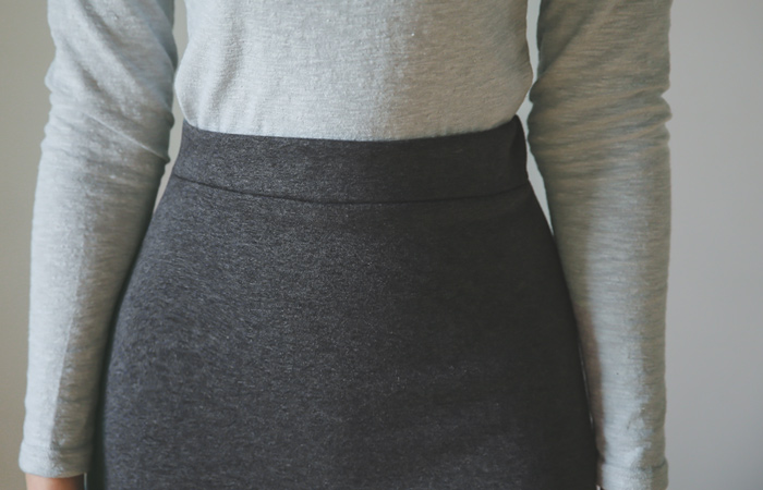 Mink fur napping Banding Flare Skirt