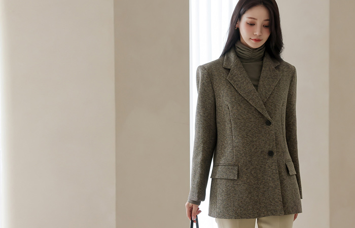 Modern Side Two button Wool Jacket(quilted lining)