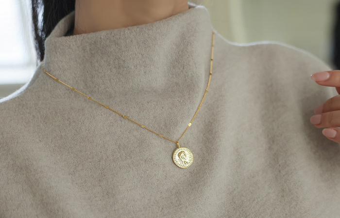 Two-way Gold Coin Necklace