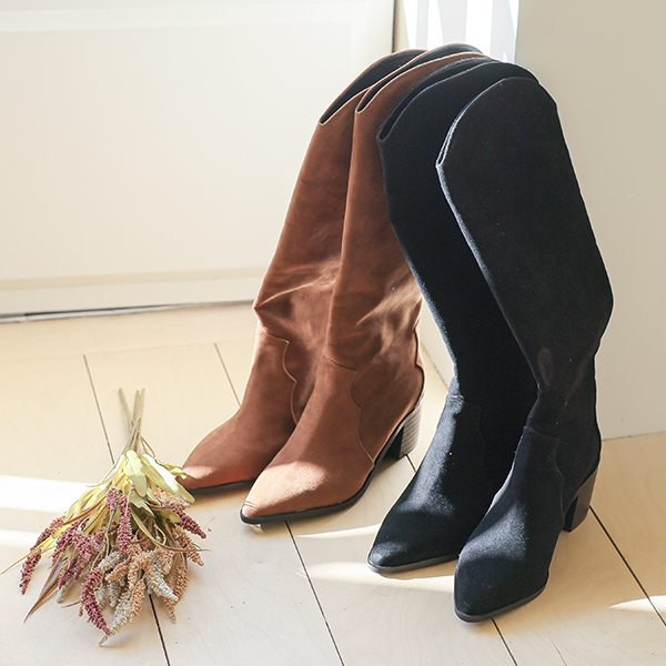 Suede Western Long Boots