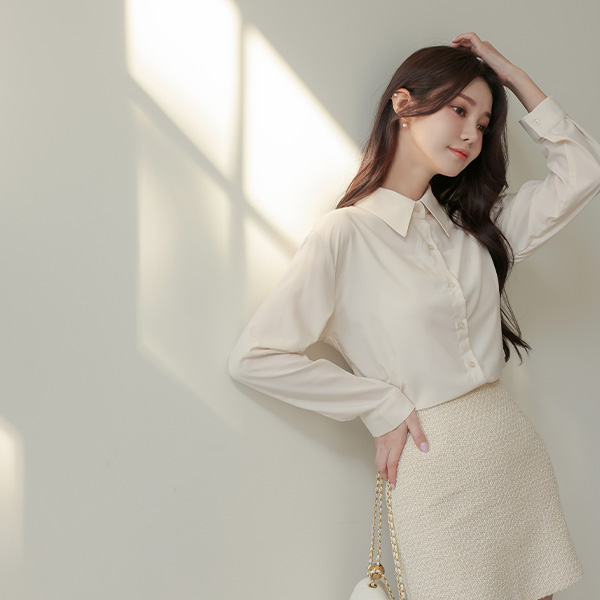 Soft Pastel Color Simple Blouse