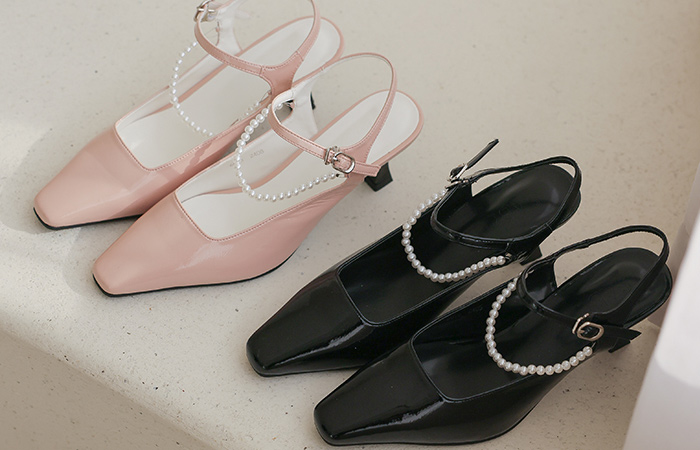 Pearl Strap Pumps Heels