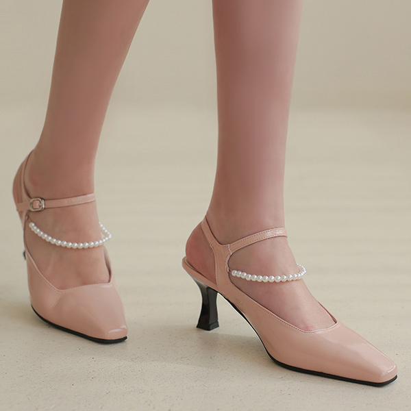 Pearl Strap Pumps Heels