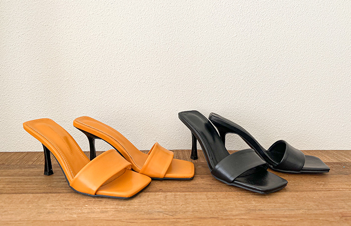 Modern Simple Square Mule Heels