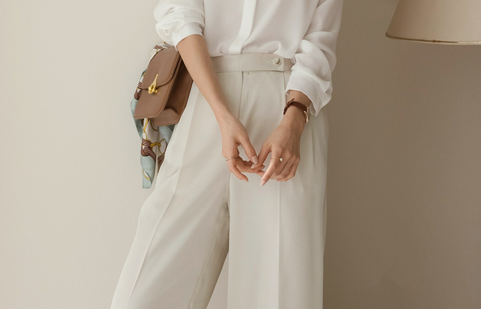 Elegance Satin Wide Back Banding Slacks