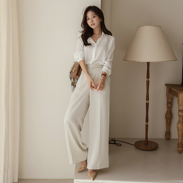 Elegance Satin Wide Back Banding Slacks