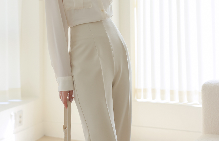 High-Waist Mochi Span Wide Slacks Ⅱ