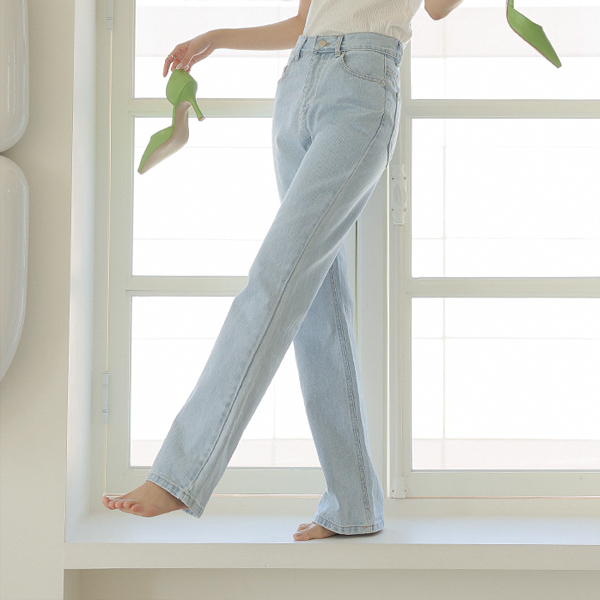 Long&Slim Line Correction Semi- Boot-Cut Denim Pants