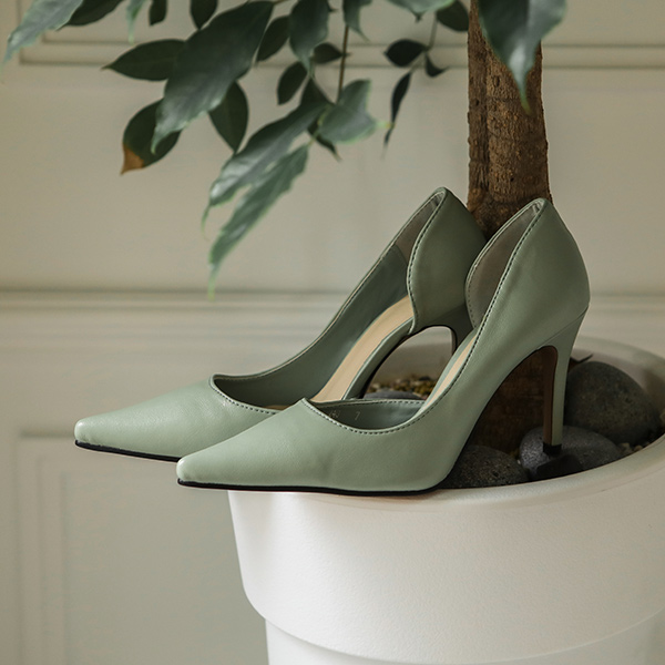 Spring Color Side Open Stiletto Heels