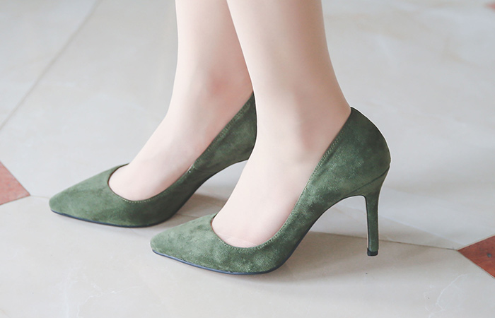 Color Suede Stiletto Hill