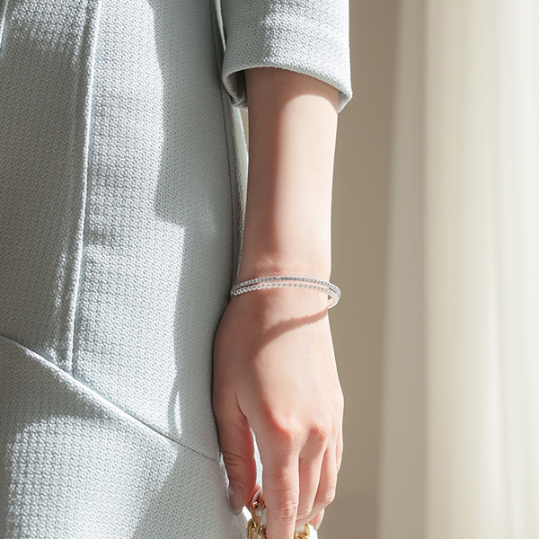 Pearl&Cubic Double bangle