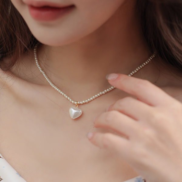 heart Pearl Necklace