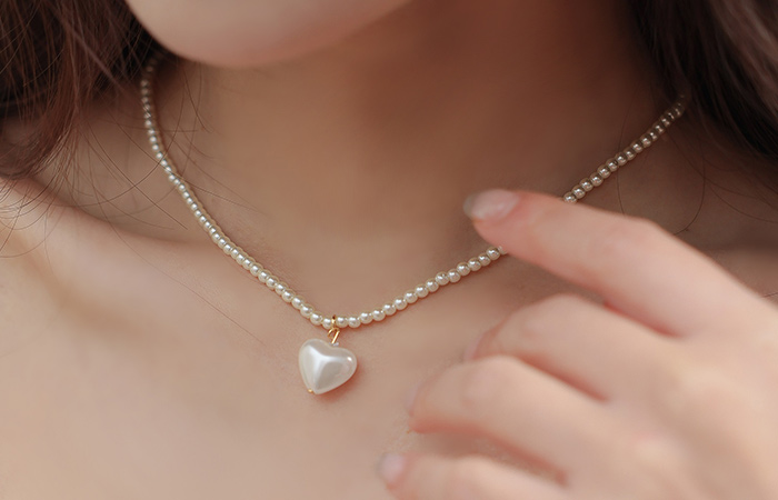 heart Pearl Necklace