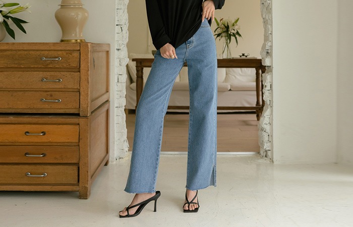 ODE Hems Center Front Vent Point Denim Pants