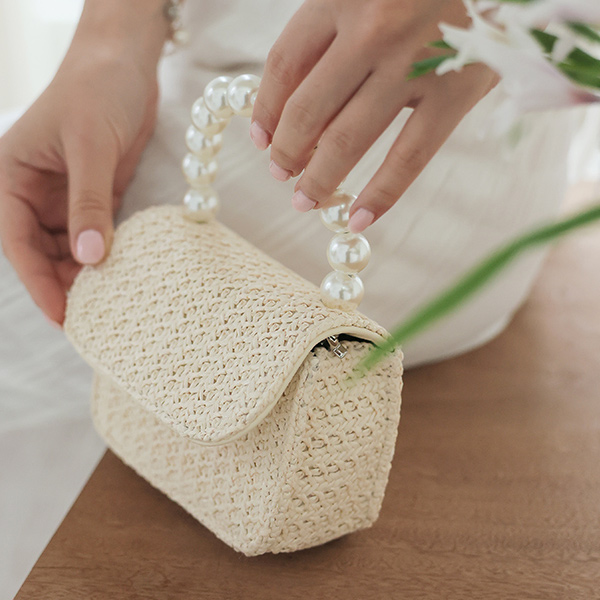 Rattan Pearl Mini Bag