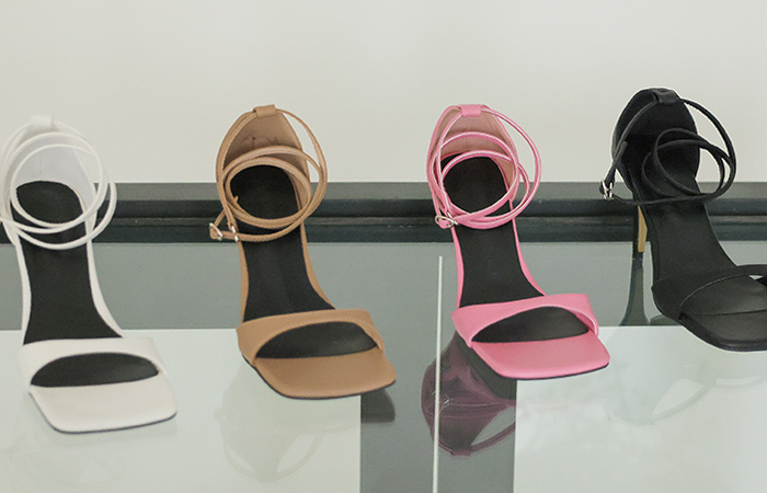 Square Toe Strap Sandal Heel